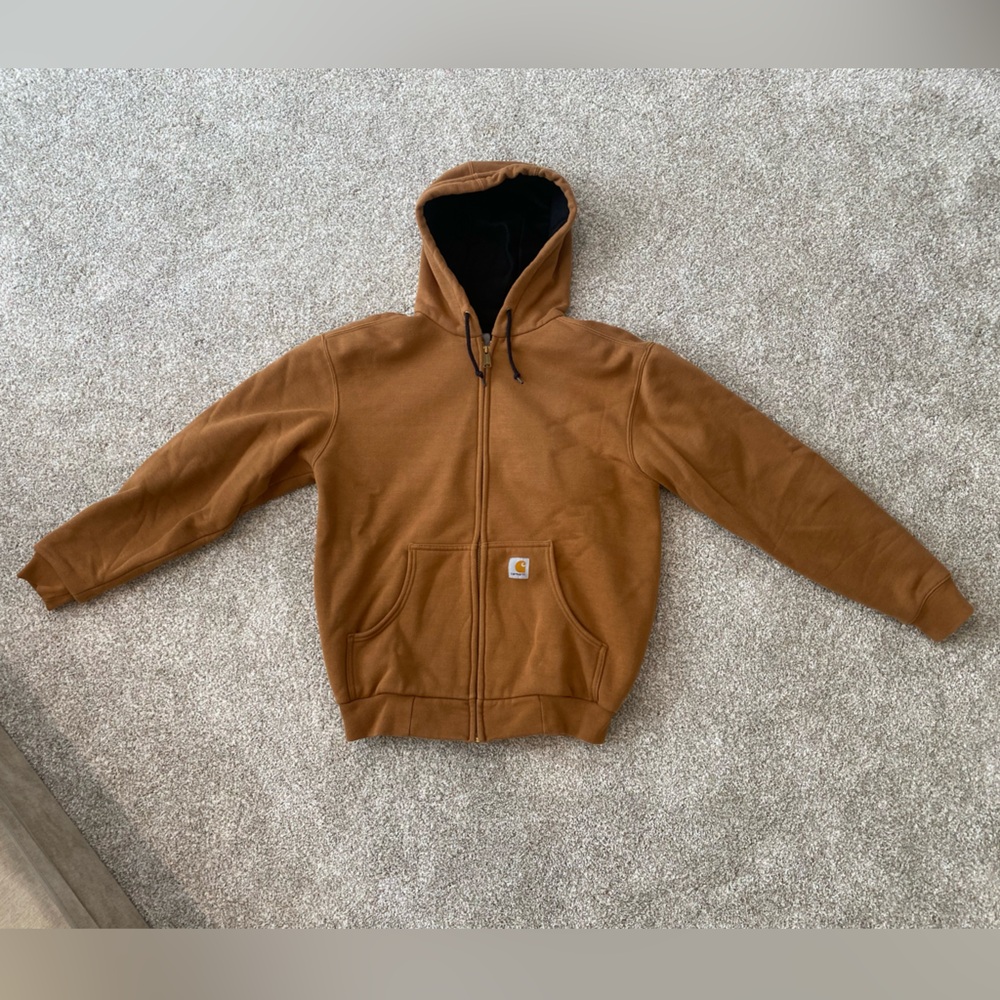 Carhartt Men's Tan Hooded Lined Jacket/Sweatshirt